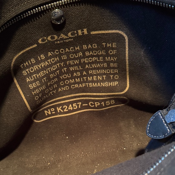Coach Black Canvas Tote with Gold Logo - Picture 2 of 5